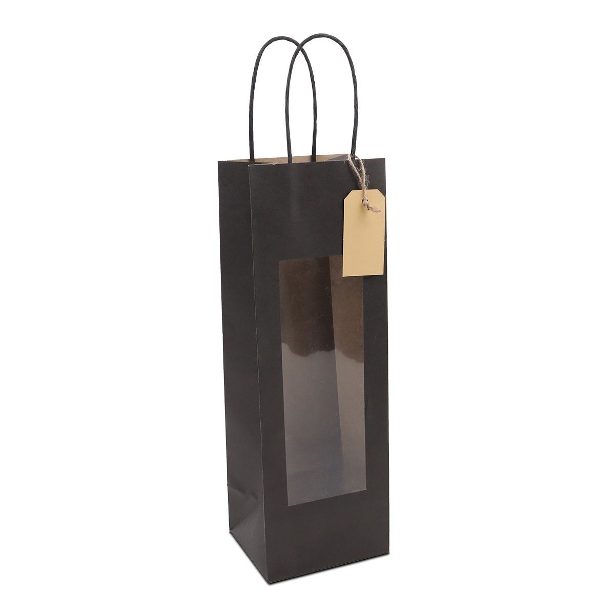 Gift bags with window and tag 12+10x35cm