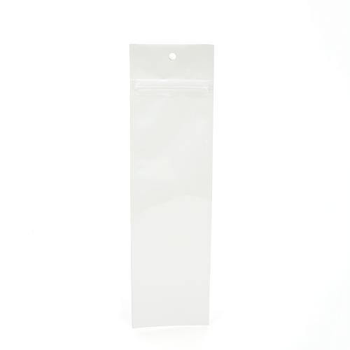 White Metallized Hanging Zipper Barrier Bags 6.3 x 22.8 cm (100 Pieces) [HZBB1MW]