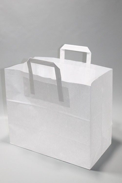 Shopping Bag Bleached Kraft 70 g/qm 32x22x25 cm (50 pcs) [PADW8025]