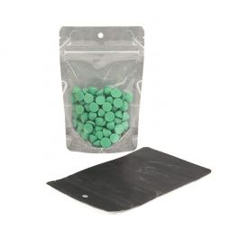 Stand Up Pouches Transparent/Black 10,2x6x15,2cm With Hanghole (100 Pieces) [ZBGR2BCH]