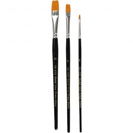 Gold Line Brushes, no. 2+8+12, L: 16,5-19 cm, W: 3-12 mm, flat, 3 pc/ 1 pack [HOB-100267]