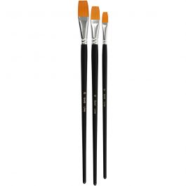 Gold Line Brushes, no. 12+16+20, L: 30-33 cm, W: 12-20 mm, flat, 3 pc/ 1 pack [HOB-100276]