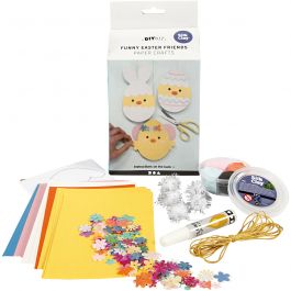 Funny Easter Friends, card with decoration, 1 set [HOB-100758]