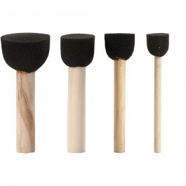 Foam Stencil Brushes, D 13+20+25+35 mm, 4 pc/ 1 pack [HOB-104090]
