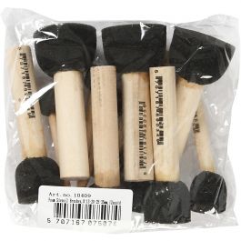 Foam Stencil Brushes, L: 9-10 cm, D 13+20+25+35 mm, 12 pc/ 1 pack [HOB-10409]