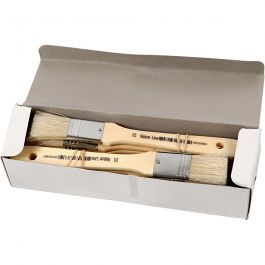 Varnish Brushes, L: 19 cm, W: 25-50 mm, flat, 3 pc/ 1 pack [HOB-10433]