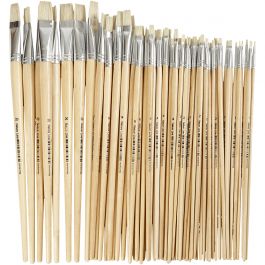 Nature Line Brushes, no. 1+2+4+8+14+20, L: 27,5-33 cm, W: 5-19 mm, flat, 64 pc/ 1 pack [HOB-10549]