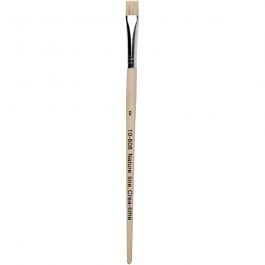 Nature Line Brushes, no. 8, L: 18,5 cm, W: 10 mm, flat, 12 pc/ 1 pack [HOB-10608]