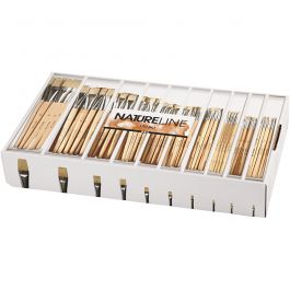 Nature Line Brushes, no. 00+0+1+2+4+8+12+14+20+22, L: 17,5-20,5 cm, W: 3-22 mm, flat, 10x12 pc/ 1 pack [HOB-10648]