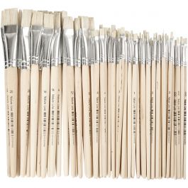 Nature Line Brushes, no. 00+0+1+2+4+12+14+20, L: 18-22 cm, W: 3-20 mm, round, 68 pc/ 1 pack [HOB-10649]