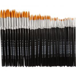 Gold Line Brushes, no. 0+1+2+4+8+12+18+22, L: 17-21,5 cm, W: 1-7 mm, round, 36 pc/ 1 pack [HOB-10749]