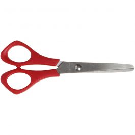 School Scissors, L: 14 cm, round, left, 1 pc [HOB-11214]
