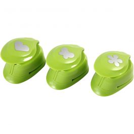 Paper Punches, flower, butterfly, heart, size 25 mm, 3 pc/ 1 pack [HOB-11302]