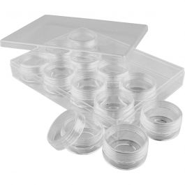 Storage Containers, H: 20 mm, D 35 mm, 10 ml, 12 pc/ 1 set [HOB-13187]