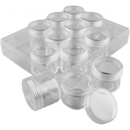 Storage Containers, H: 30 mm, D 35 mm, 20 ml, 12 pc/ 1 set [HOB-13188]