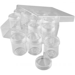Storage Containers, H: 47 mm, D 37 mm, 35 ml, 12 pc/ 1 set [HOB-13189]