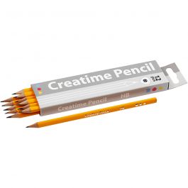 School Pencils, L: 17,5 cm, hardness HB, thickness 7 mm, lead 2 mm, 12 pc/ 1 pack [HOB-14184]