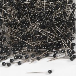 Map Pins, black, L: 25 mm, D 4 mm, 1000 pc/ 1 pack [HOB-14251]