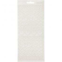 Stickers, transparent, hearts, 10x23 cm, 1 sheet [HOB-170043]