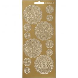 Stickers, gold, flowers, 10x23 cm, 1 sheet [HOB-170095]
