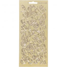 Stickers, gold, butterflies, 10x23 cm, 1 sheet [HOB-170131]
