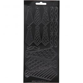 Stickers, black, ties, 10x23 cm, 1 sheet [HOB-170149]