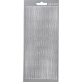 Stickers, silver, borders, 10x23 cm, 1 sheet [HOB-170168]