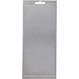 Stickers, silver, borders, 10x23 cm, 1 sheet [HOB-170170]