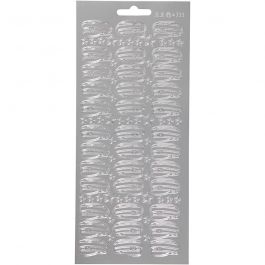 Stickers, silver, hat, 10x23 cm, 1 sheet [HOB-170209]