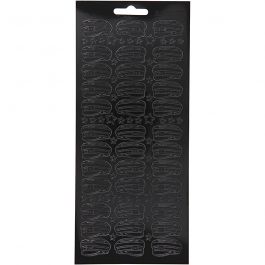 Stickers, black, hat, 10x23 cm, 1 sheet [HOB-170210]