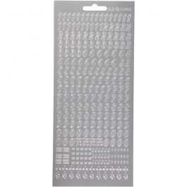 Stickers, silver, numbers, 10x23 cm, 1 sheet [HOB-170213]