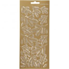 Stickers, gold, twigs, 10x23 cm, 1 sheet [HOB-170236]