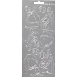 Stickers, silver, sport, 10x23 cm, 1 sheet [HOB-170249]