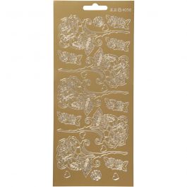 Stickers, gold, roses, 10x23 cm, 1 sheet [HOB-170250]