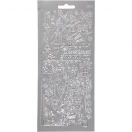 Stickers, silver, lanterns, 10x23 cm, 1 sheet [HOB-170255]