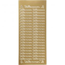 Stickers, gold, velkommen, 10x23 cm, 1 sheet [HOB-170261]