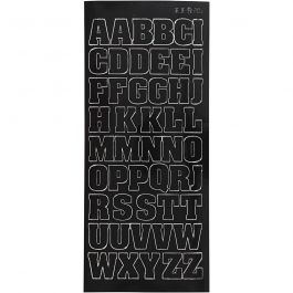Stickers, black, big letters, capital, 10x23 cm, 1 sheet [HOB-170288]