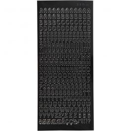 Stickers, black, small letters, capital, 10x23 cm, 1 sheet [HOB-170289]