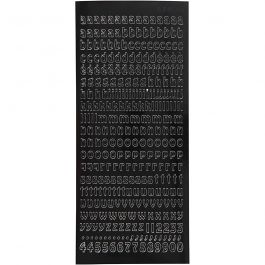 Stickers, black, small letters, lower case, 10x23 cm, 1 sheet [HOB-170290]