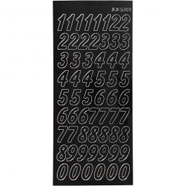 Stickers, black, big numbers, 10x23 cm, 1 sheet [HOB-170291]
