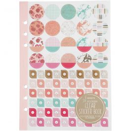 Sticker book, gold, red, coral, watercolor, A5, 1 pc [HOB-192657]