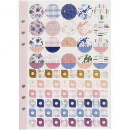 Sticker book, gold, purple, rose, flowers, A5, 1 pc [HOB-192658]