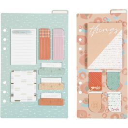 Note pads assortment and book marks, gold, red, coral, size 10,3x22 + 13,8x22 cm, 2 sheet/ 1 pack [HOB-192659]