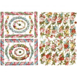 Vintage Die-Cuts, small flowers, 16,5x23,5 cm, 2 sheet/ 1 pack [HOB-19359]