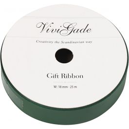 Curling Ribbon, green, W: 18 mm, matt, 25 m/ 1 roll [HOB-20048]