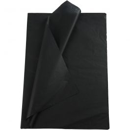 Tissue paper, black, 50x70 cm, 14 g, 10 sheet/ 1 pack [HOB-200889]