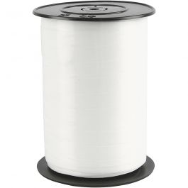 Curling Ribbon, white, W: 10 mm, glossy, 250 m/ 1 roll [HOB-20202]