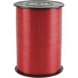 Curling Ribbon, red, W: 10 mm, glossy, 250 m/ 1 roll [HOB-20204]