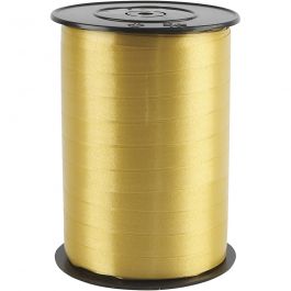 Curling Ribbon, gold, W: 10 mm, glossy, 250 m/ 1 roll [HOB-20208]
