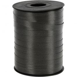 Curling Ribbon, black, W: 10 mm, glossy, 250 m/ 1 roll [HOB-20213]